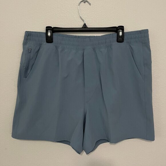 VRST | 5" Shorts Blue Woven Nylon Pull On Stretch Zip Pockets Gym, size XL - Picture 1 of 9